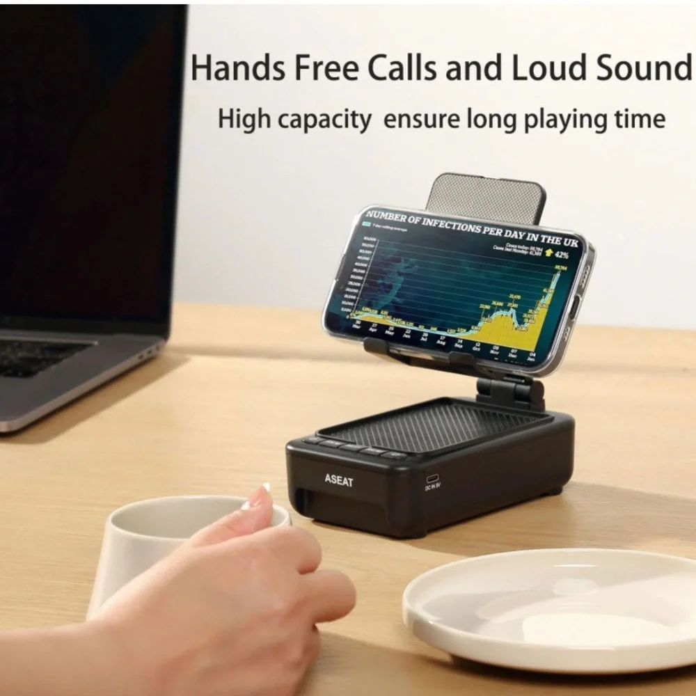 Cell Phone Stand with Bluetooth Speaker&LED Color Changing Light